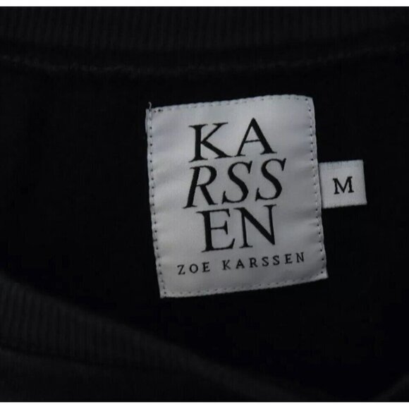 Zoe Karssen Women’s Medium Black Pullover Sweatshirt Cozy French Graphic Shirt - Picture 3 of 7